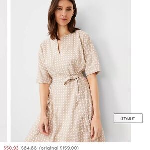Elegant Beige Patterned Dress